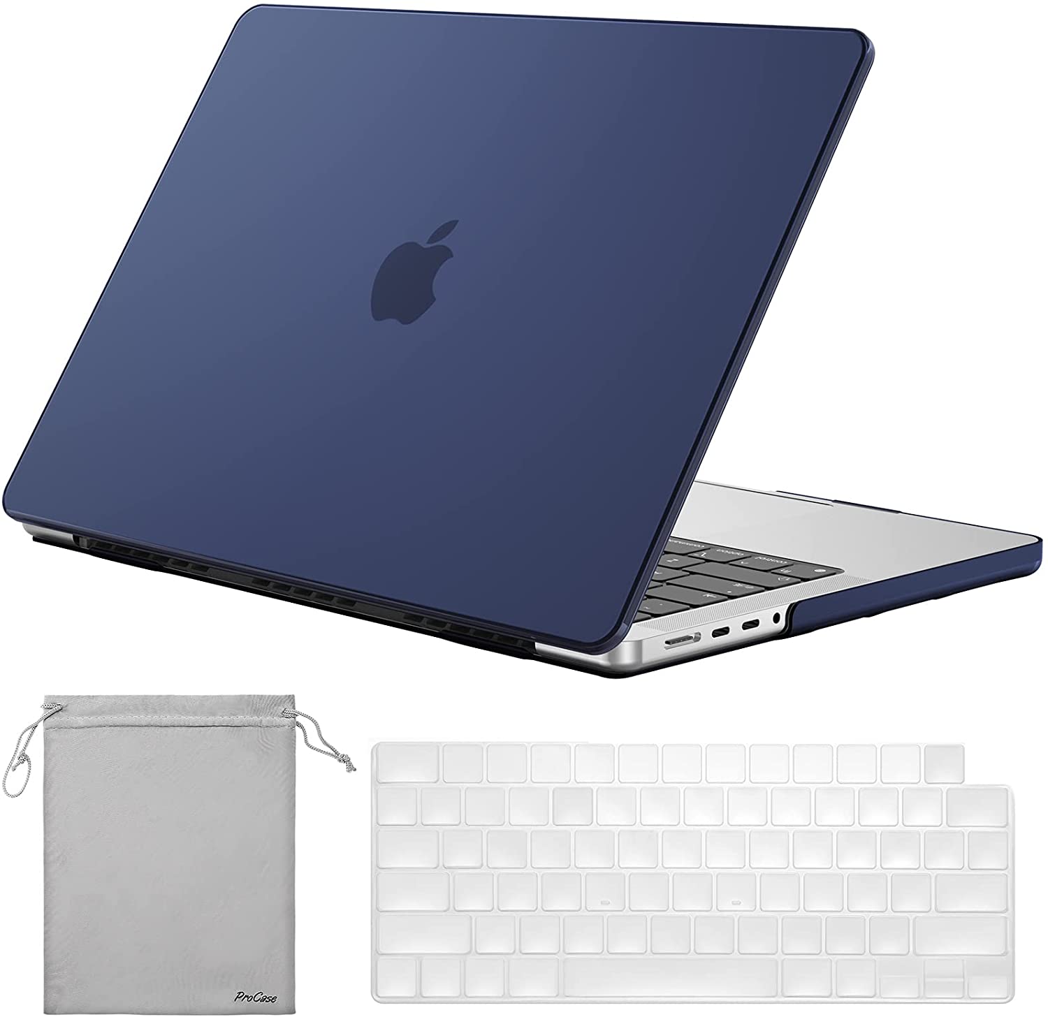 MacBook Pro 16" 2021-2023 Hard Shell Case with Keyboard Skin & Storage Blue Bag