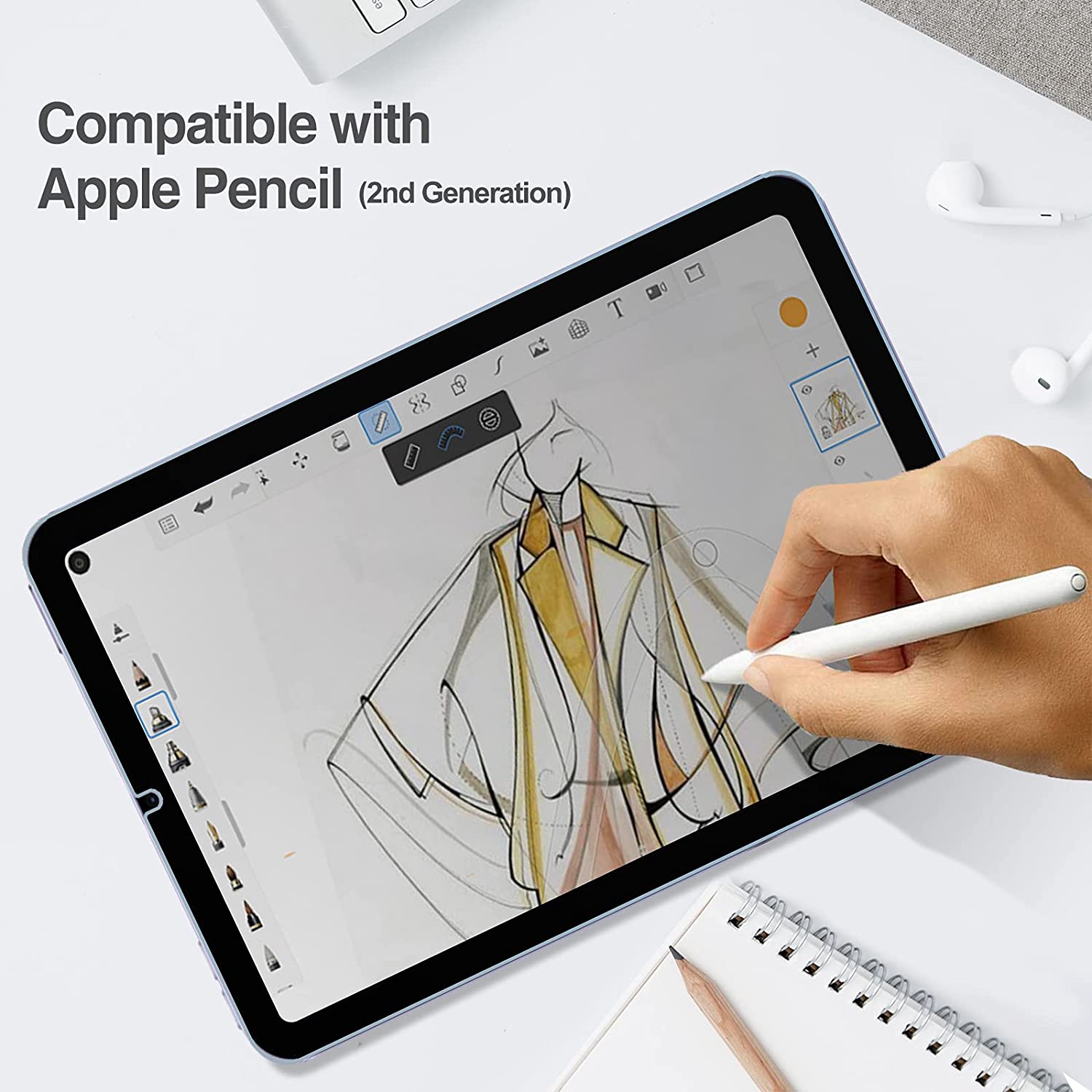 Glass Screen Protector Compatiable with apple pencil