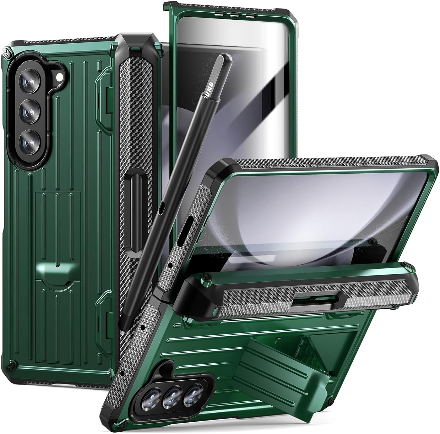 Galaxy Z Fold 5 5G Heavy Duty Shockproof Case with Built-in Screen Protector