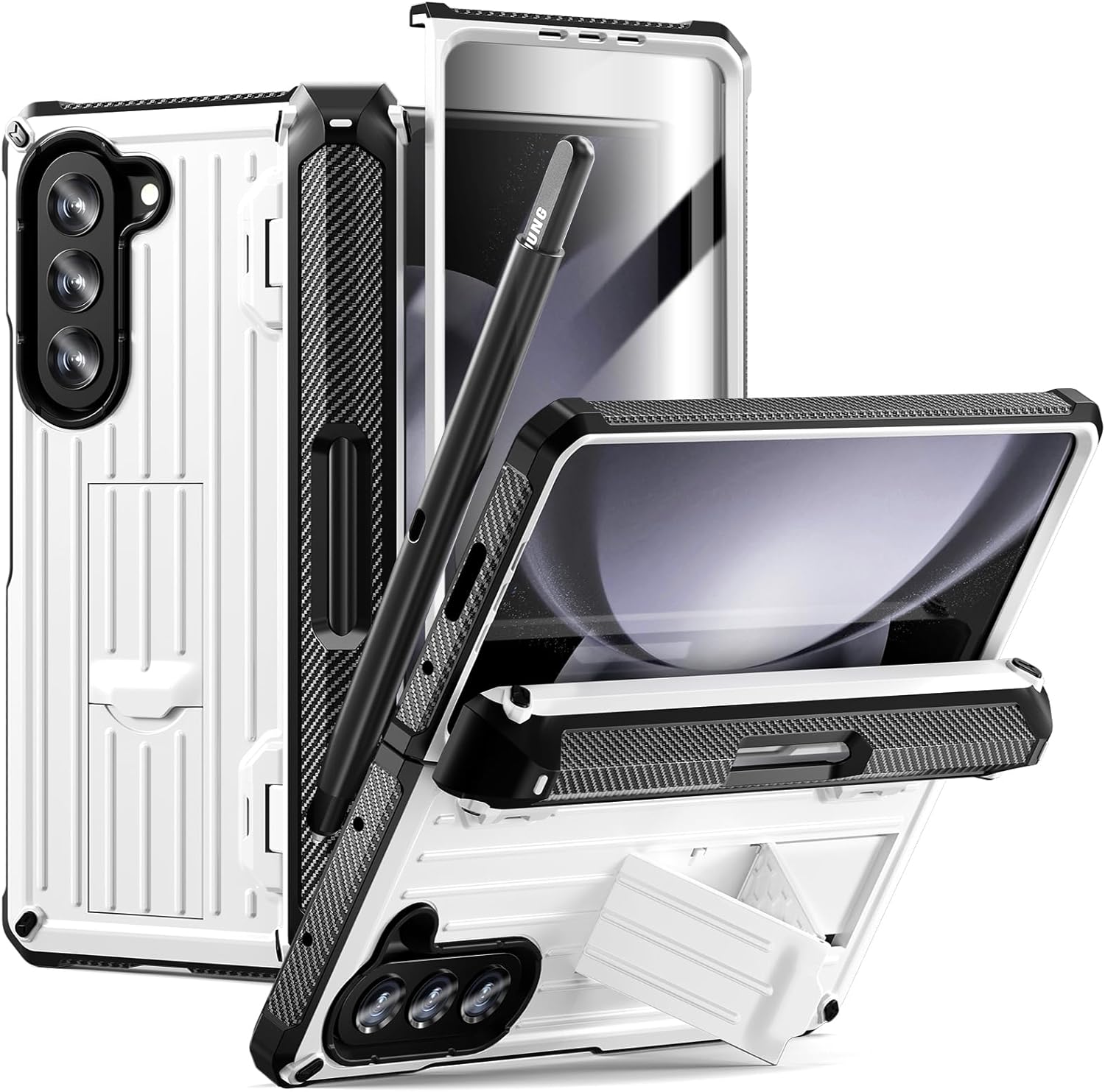 Galaxy Z Fold 5 5G Heavy Duty Shockproof Case with Built-in Screen Protector