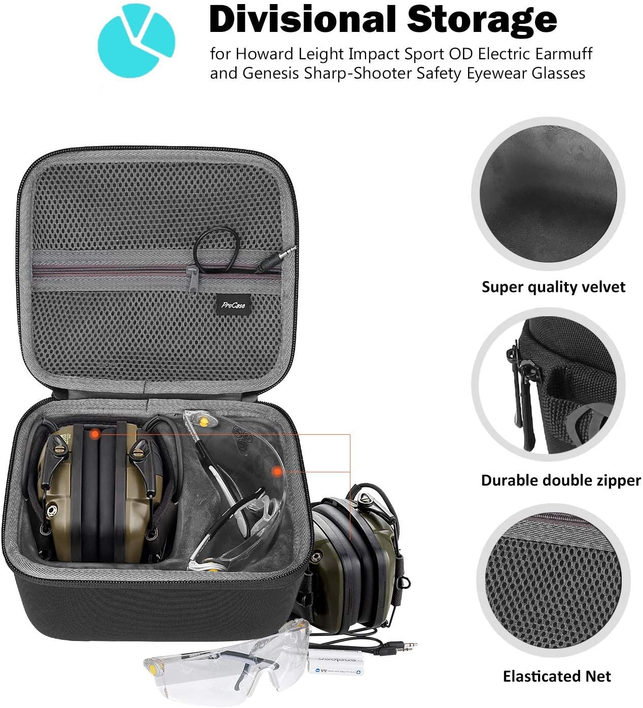 Hard Carrying Case for Howard Leight Impact Sport Electronic Earmuff