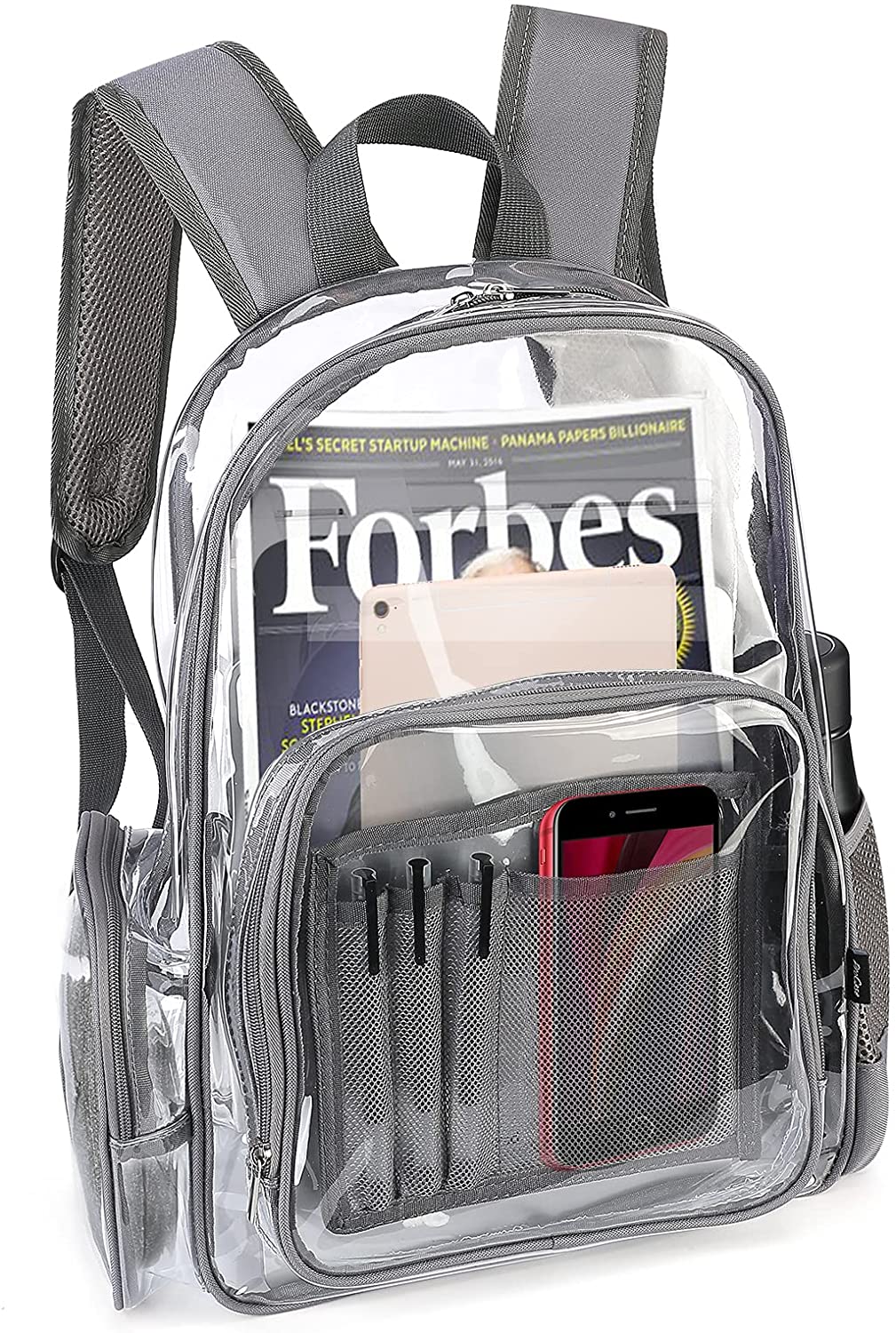 heavy duty clear backpackโ grey