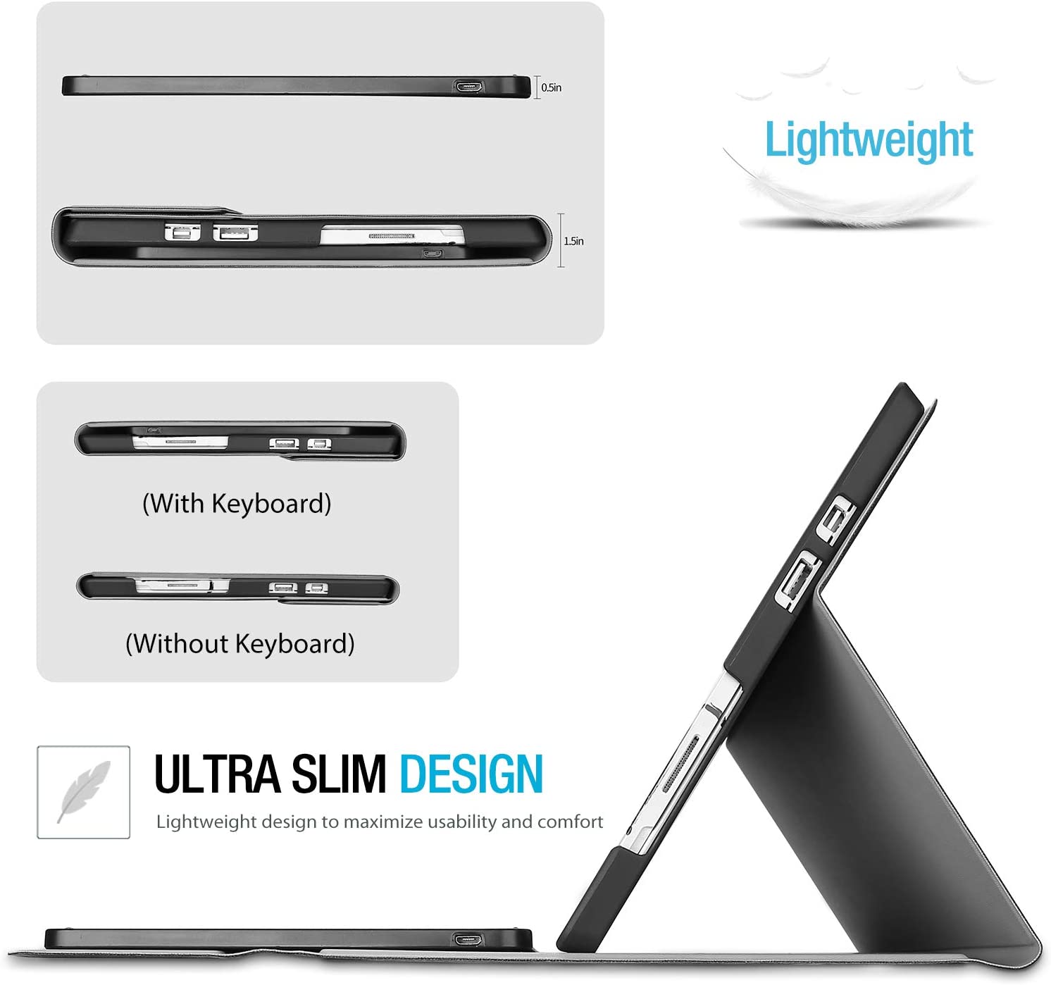 Surface Pro 7/Pro 6 /Pro 5 /Pro 4 Keyboard Case