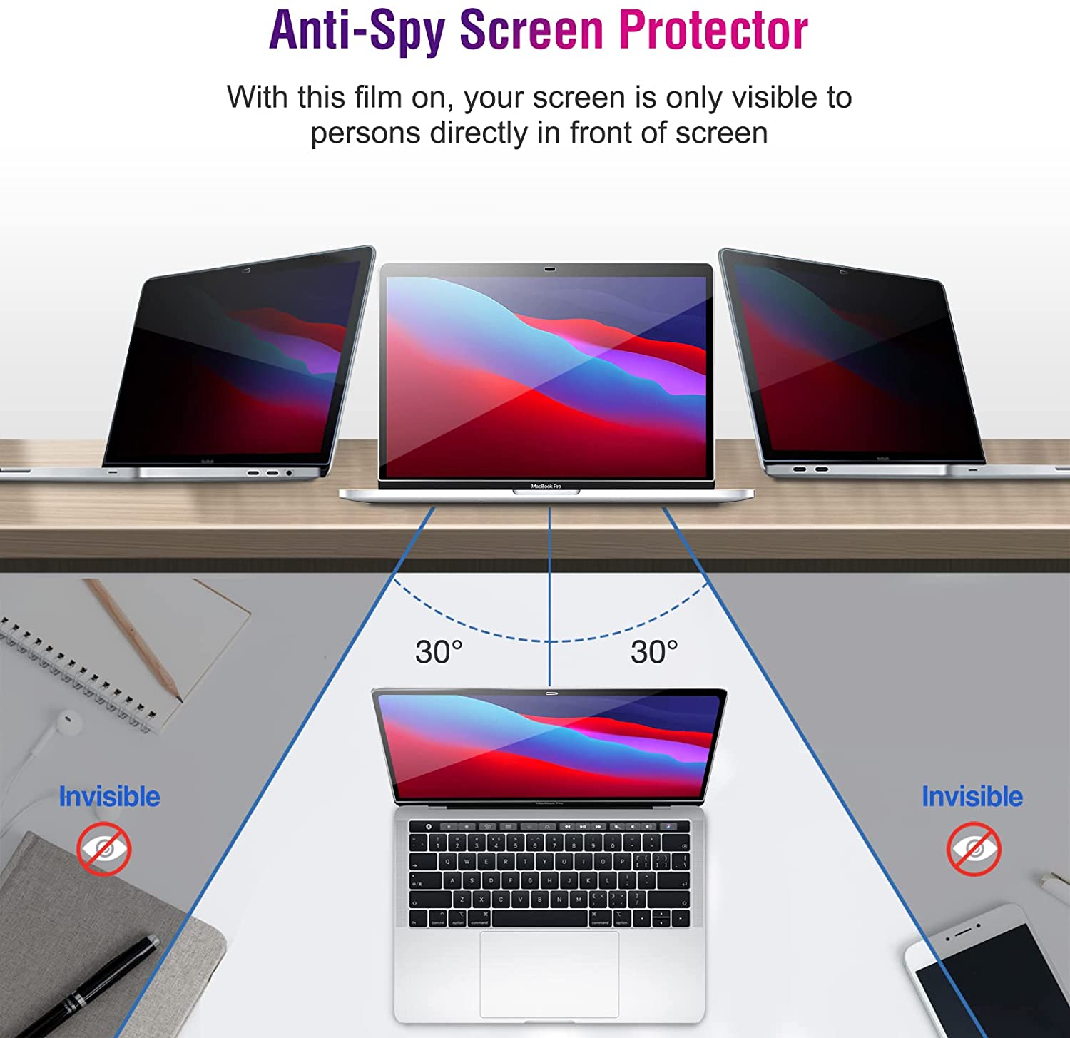 MacBook Air 13" 2018-2020 / 2016-2022 Privacy Tempered Glass Screen Protector