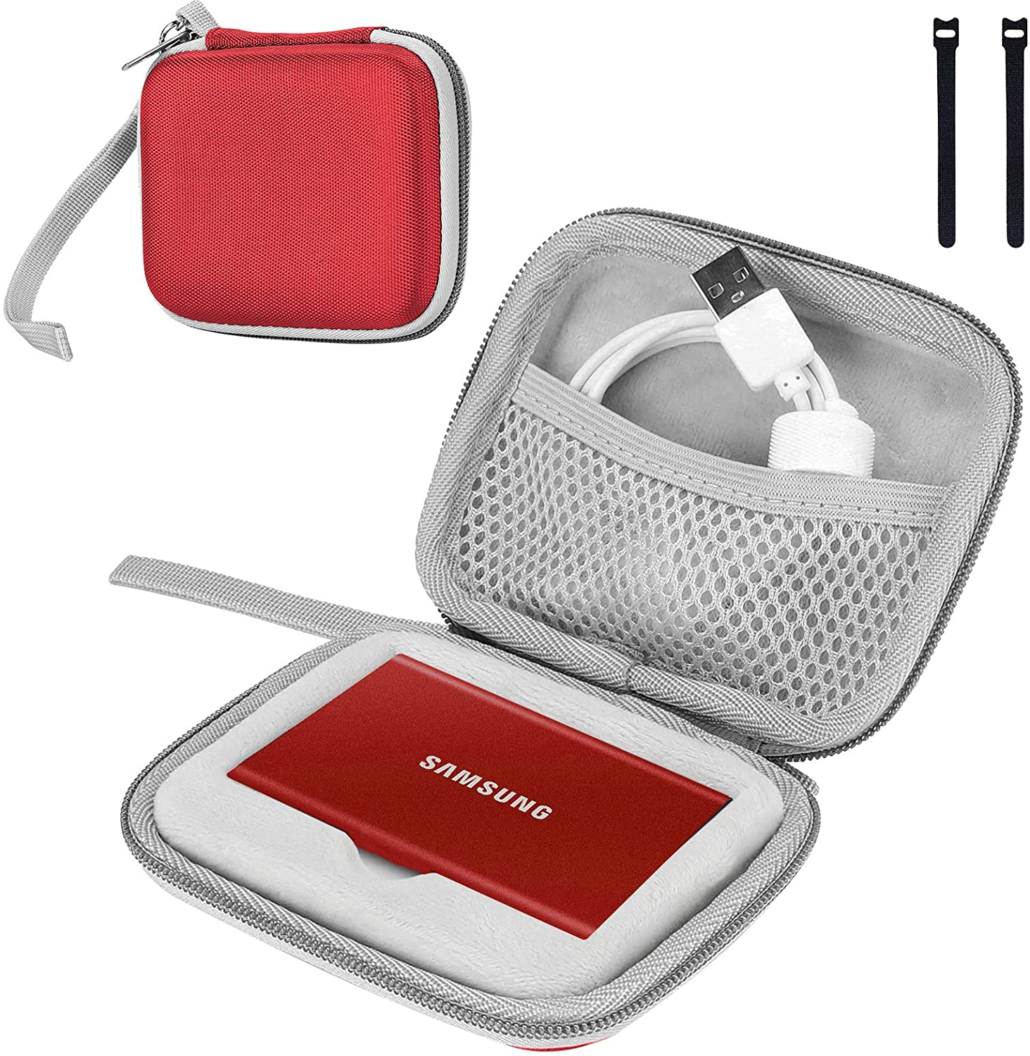 Travel Carrying Case for Samsung T7 Touch Portable SSD | ProCase red