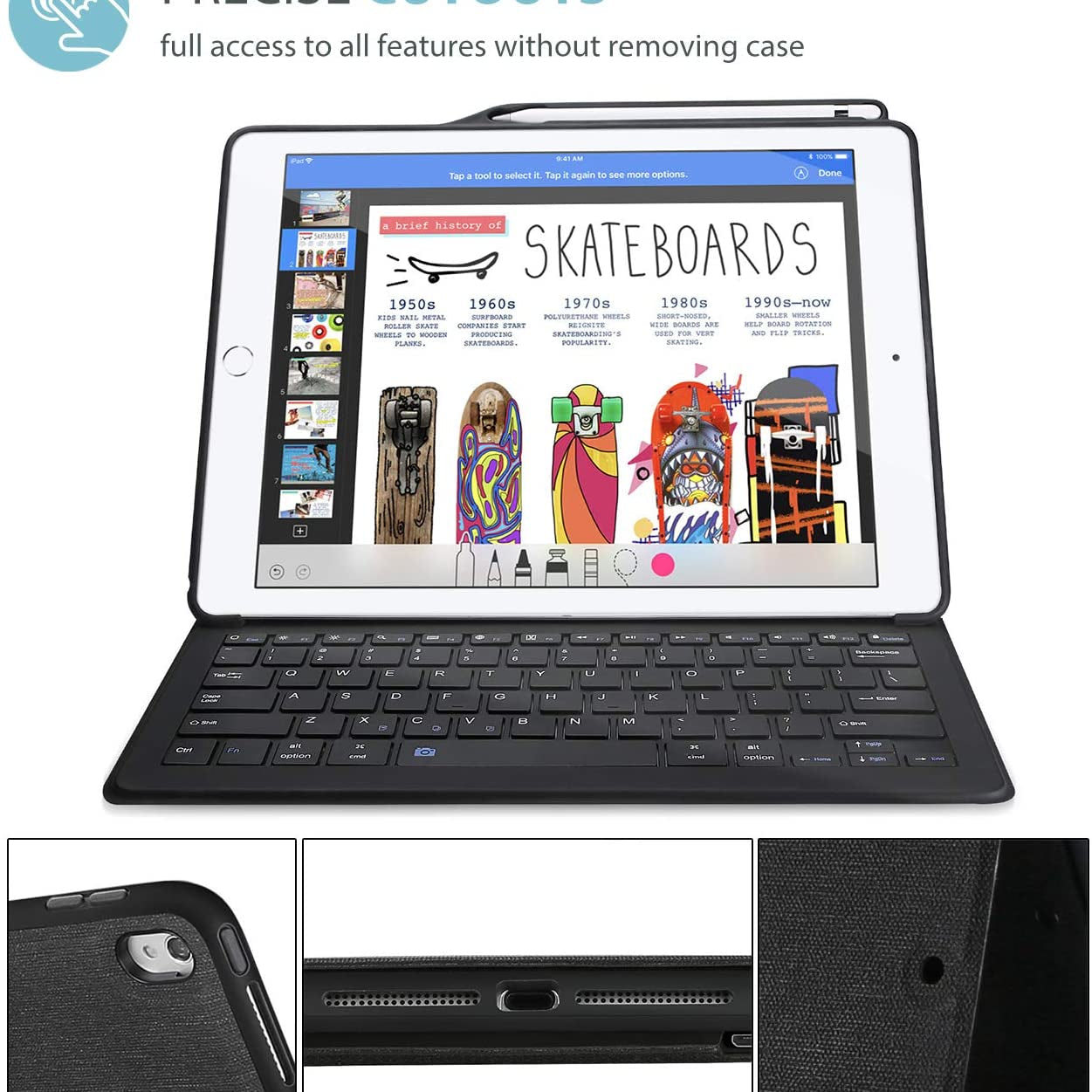 iPad Pro 12.9 1st 2015/2nd Generation 2017 Keyboard Case