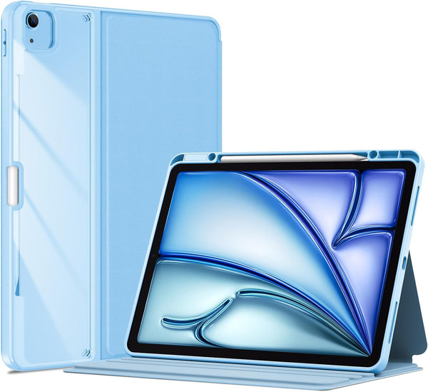 ProCase Transparent Back Folio Cover Case for iPad Air 13" Case M3/M2 & iPad Pro 12.9" 6th/5th/4th/3rd Gen Blue
