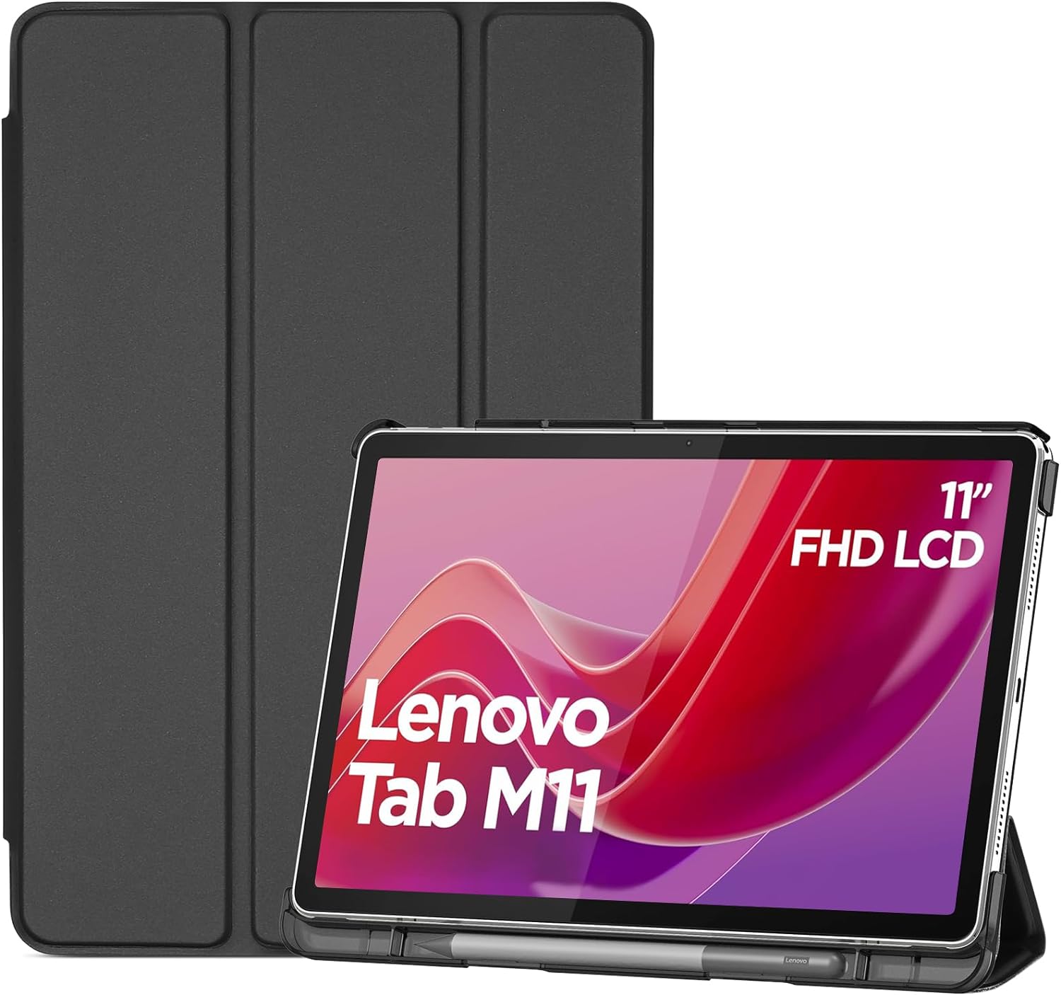 ProCase Smart Case for Lenovo Tab M11 11" 2024 TB330FU with Pen Holder Black