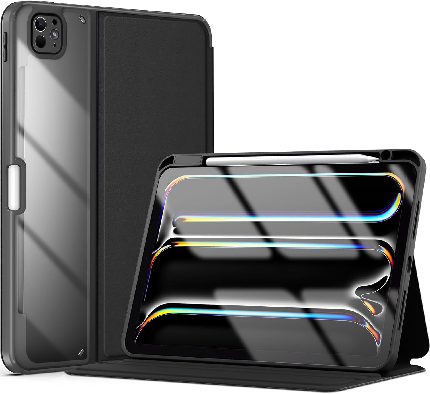ProCase Smart Case for iPad Pro 11 Inch 2024 M4 with Pencil Holder Black