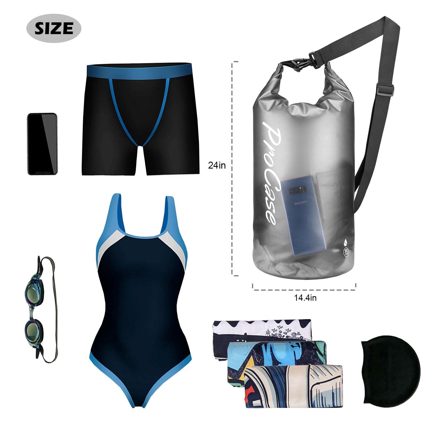 (2 Pack) 20L Floating Waterproof Dry Bag | ProCase