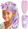 Lolalet Kids Bonnets for Girls, Long Silk Bonnet for Sleeping Kids Satin Bonnet Cap with Tie Band