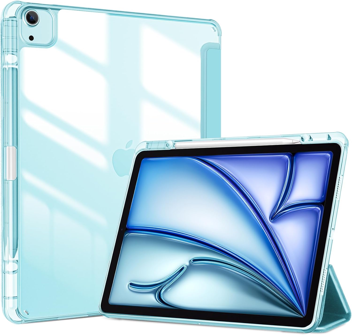 ProCase Hybrid Case for iPad Air 13" Case M3/M2 with Pencil Holder Blue