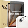 1 Pack Privacy Screen Protector + 2 Pack Camera Lens Protector for iPad Air 11 inch (M4) 2026 / 7th (M3) 2025 / 6th (M2) 2024