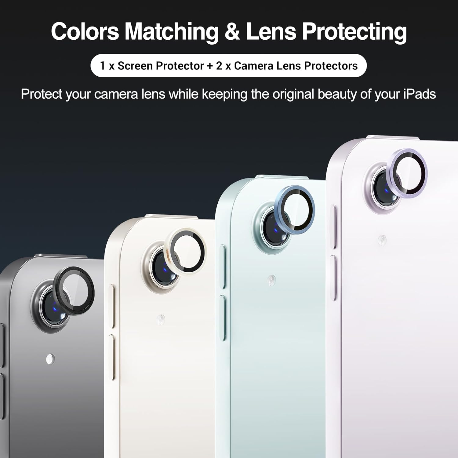 1 Pack Privacy Screen Protector + 2 Pack Camera Lens Protectors for iPad Air 13 Inch M3 2025 / M2 2024, Anti-Spy Tempered Glass Film for iPad Air 7/6