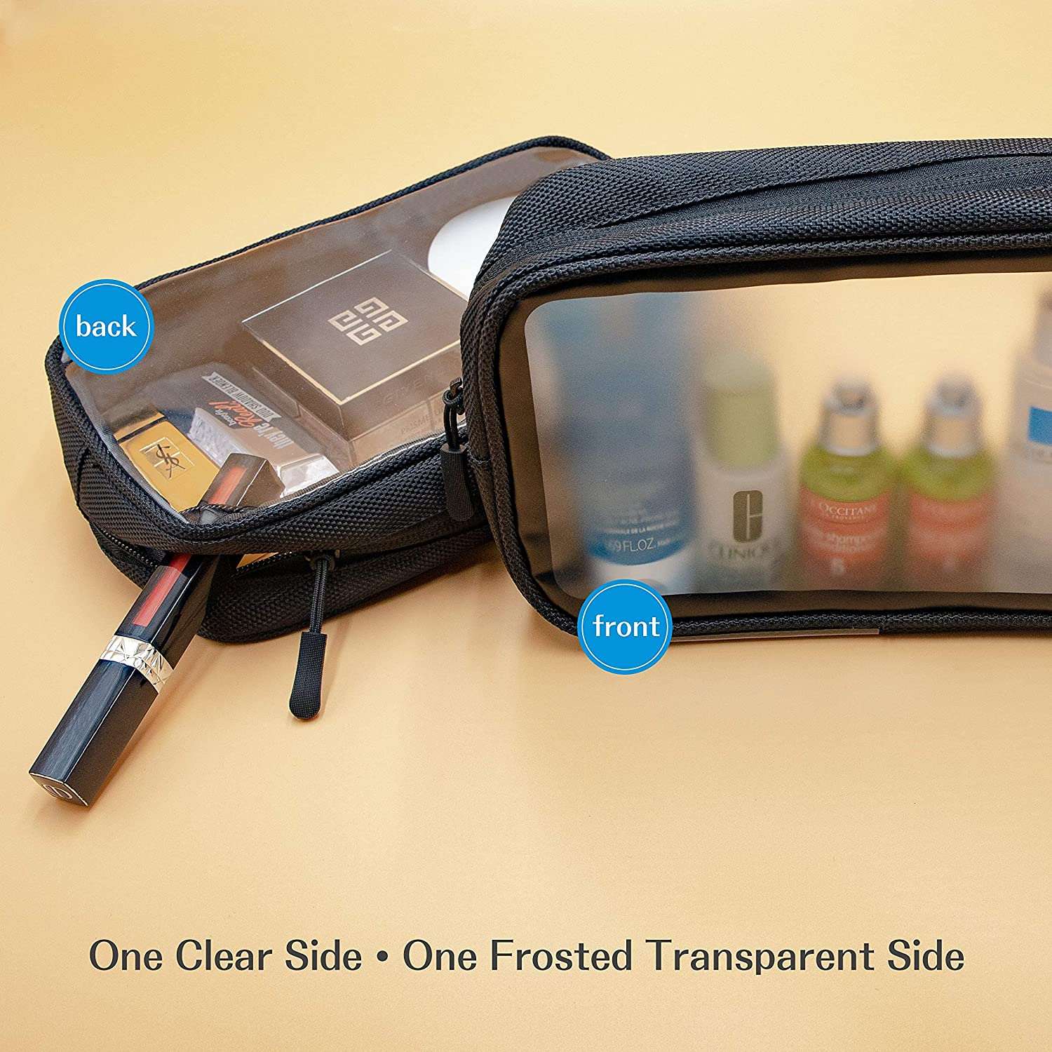 (2 Pack) TSA Approved Matte Clear Travel Toiletry Bag | ProCase