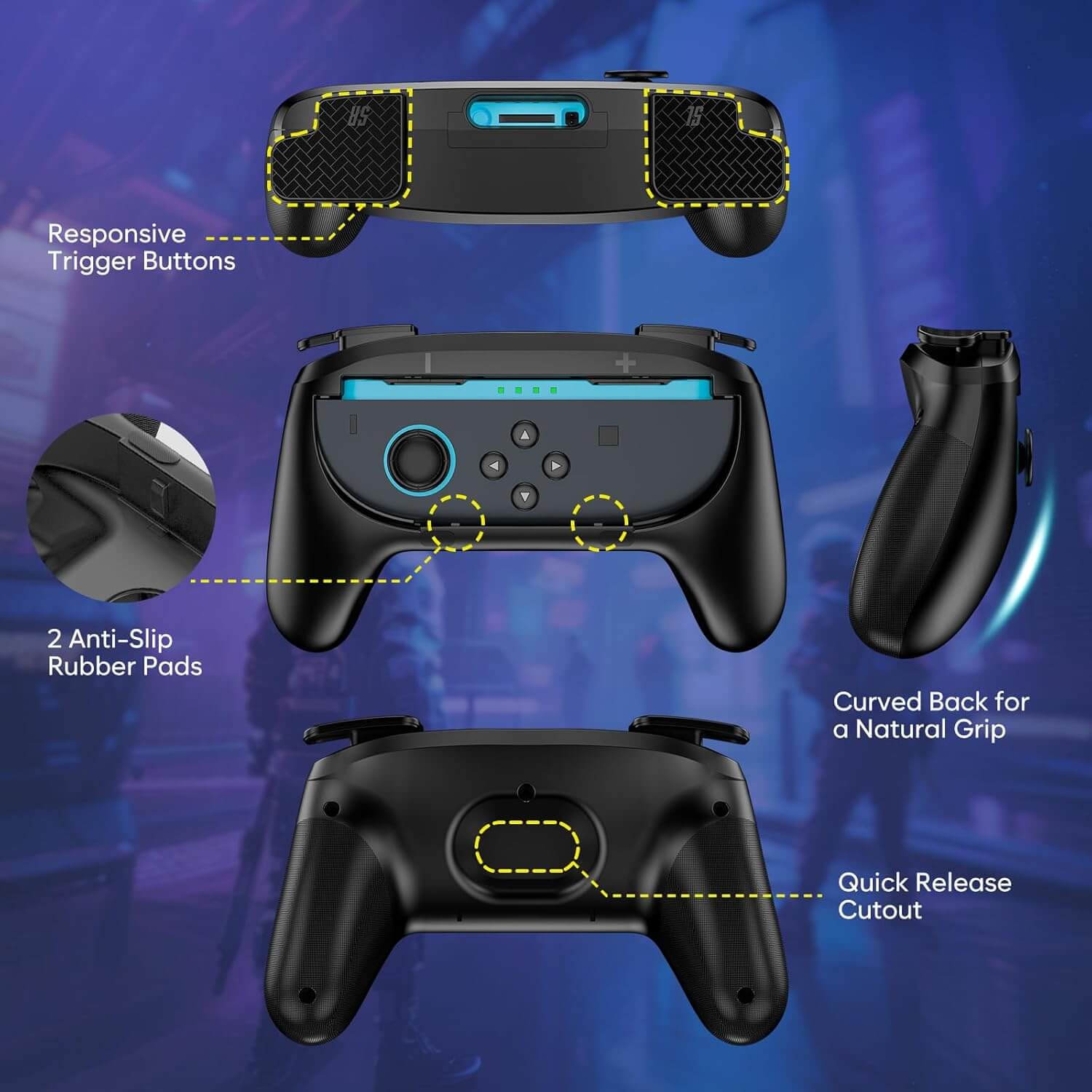 ProCase Joy-Con Controller for Nintendo Switch 2 2025 Black