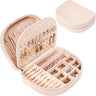 ProCase Travel Size Jewelry Box, Large Portable Seashell-Shaped Jewelry Case, 2 Layer Jewelry Organizer in PU Leather for Women -Champagne