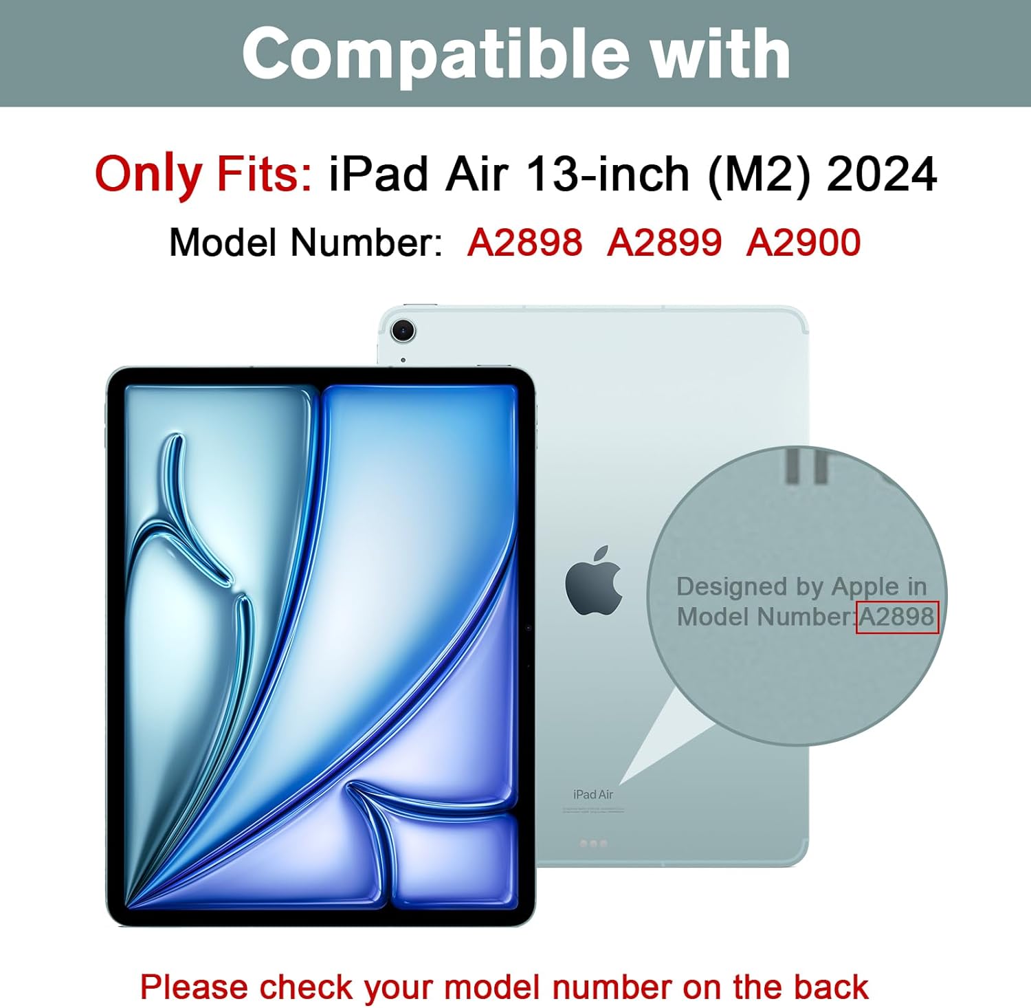 ProCase Slim Case for iPad Air 13" M3 2025/M2 2024 Black