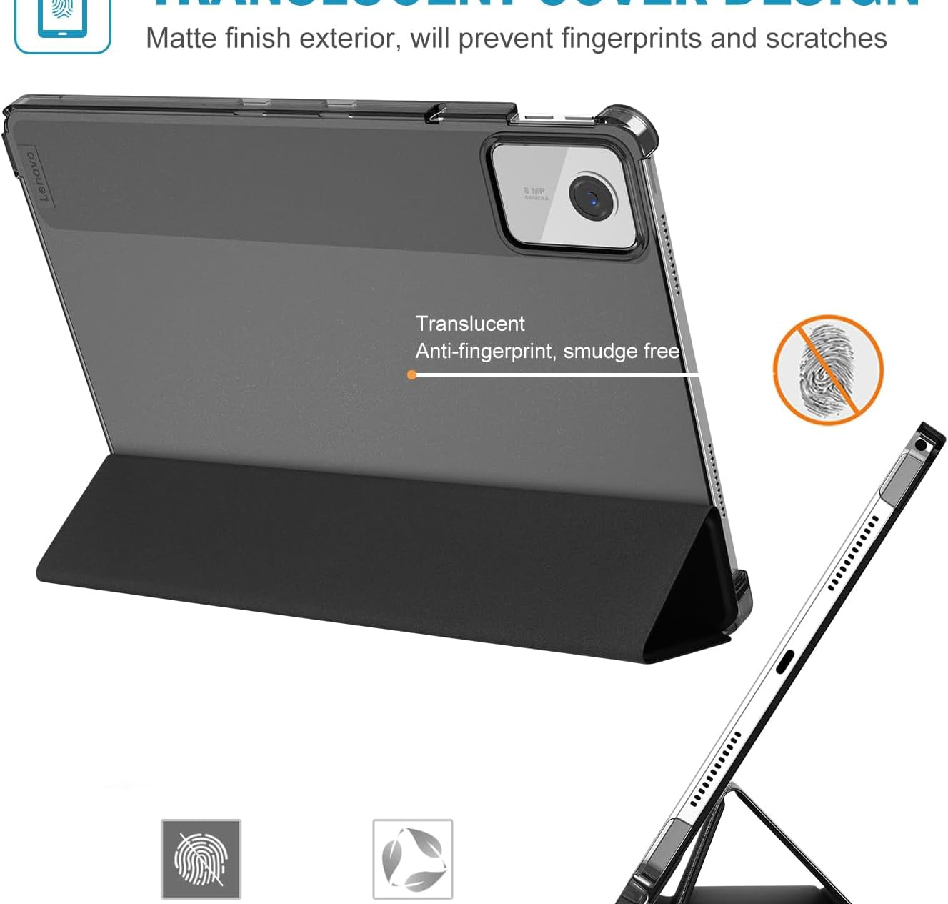 ProCase Smart Case for Lenovo Tab M11 11" 2024 TB330FU with Pen Holder Black