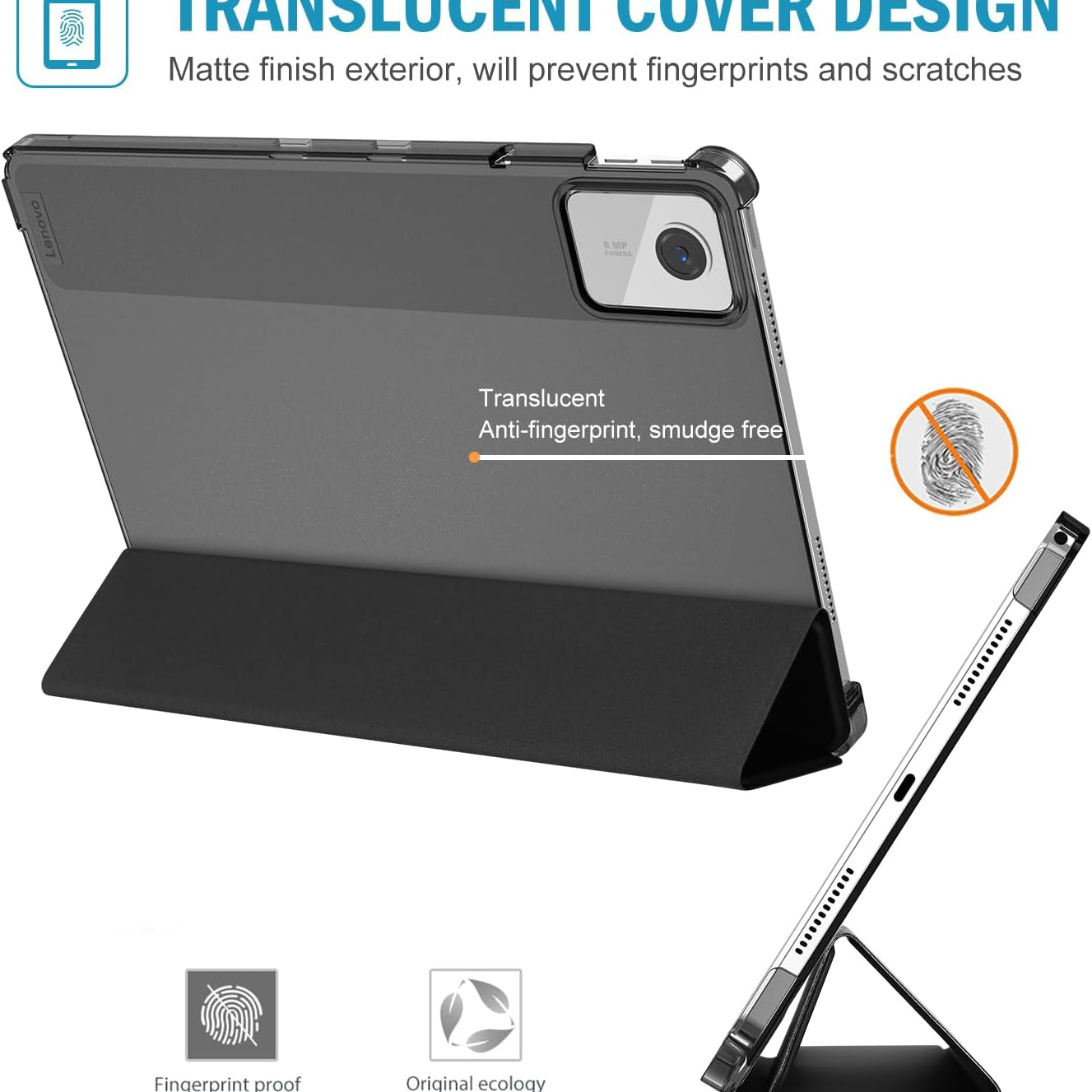 ProCase Smart Case for Lenovo Tab M11 11" 2024 TB330FU with Pen Holder Black