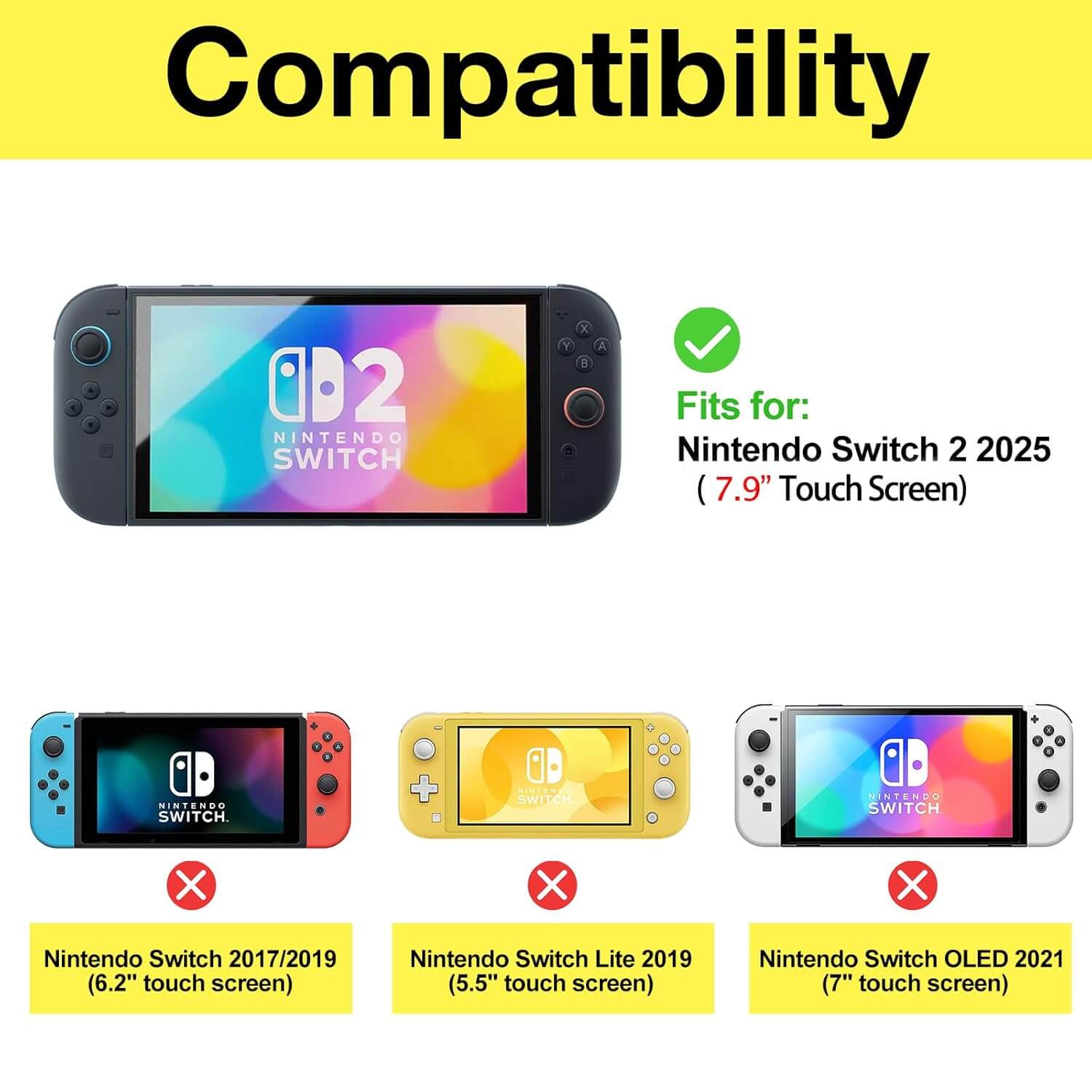 ProCase Tempered Glass Screen Protector for Nintendo Switch 2 2025