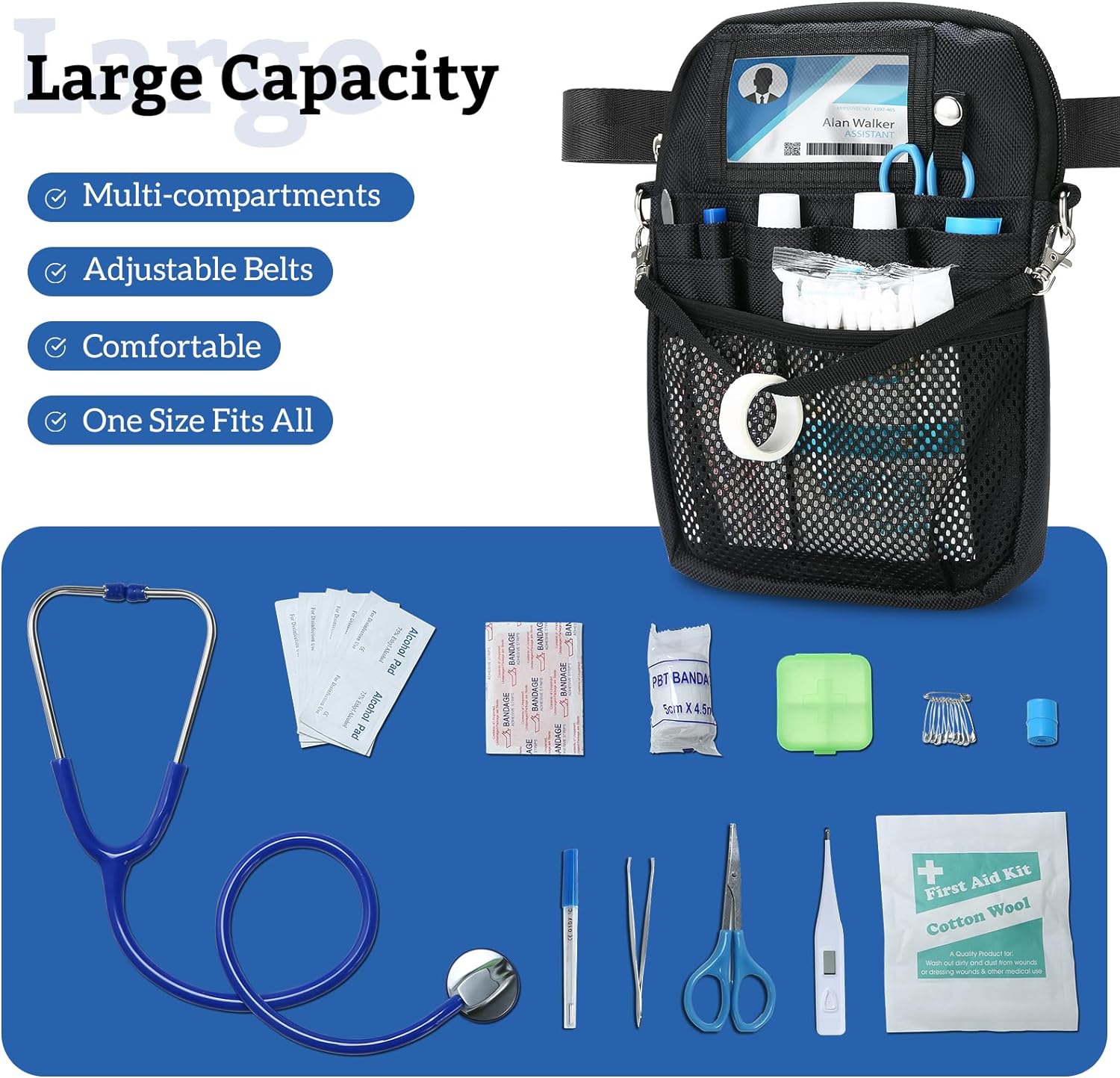 Nurse Supplies Waist Bag Pouch with Medical Tape Holder