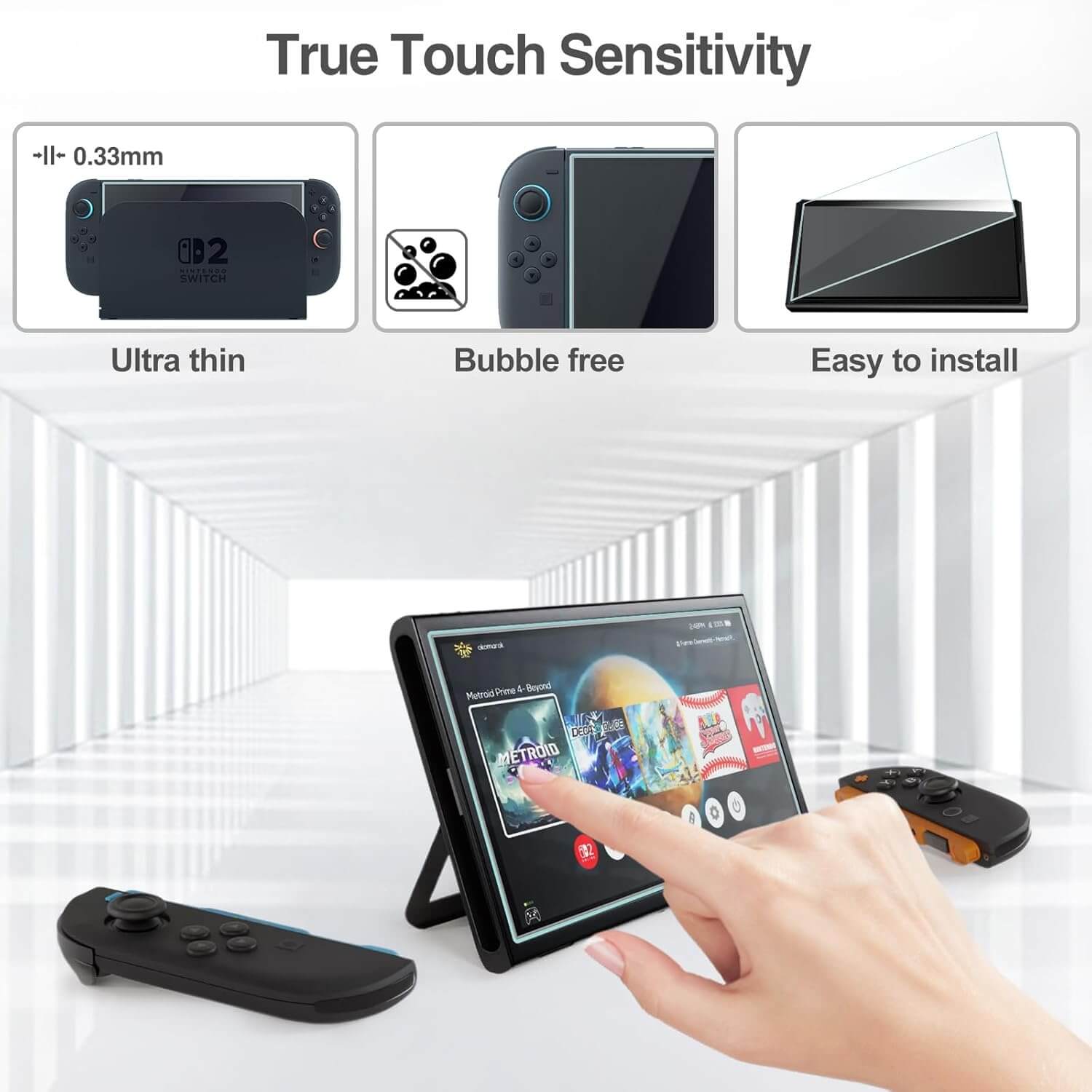 ProCase Tempered Glass Screen Protector for Nintendo Switch 2 2025