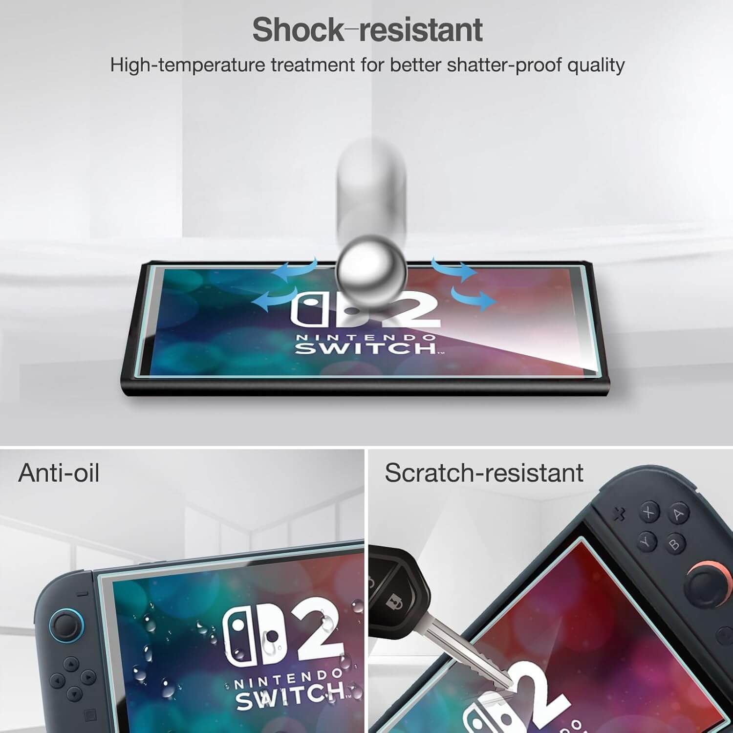 ProCase Tempered Glass Screen Protector for Nintendo Switch 2 2025