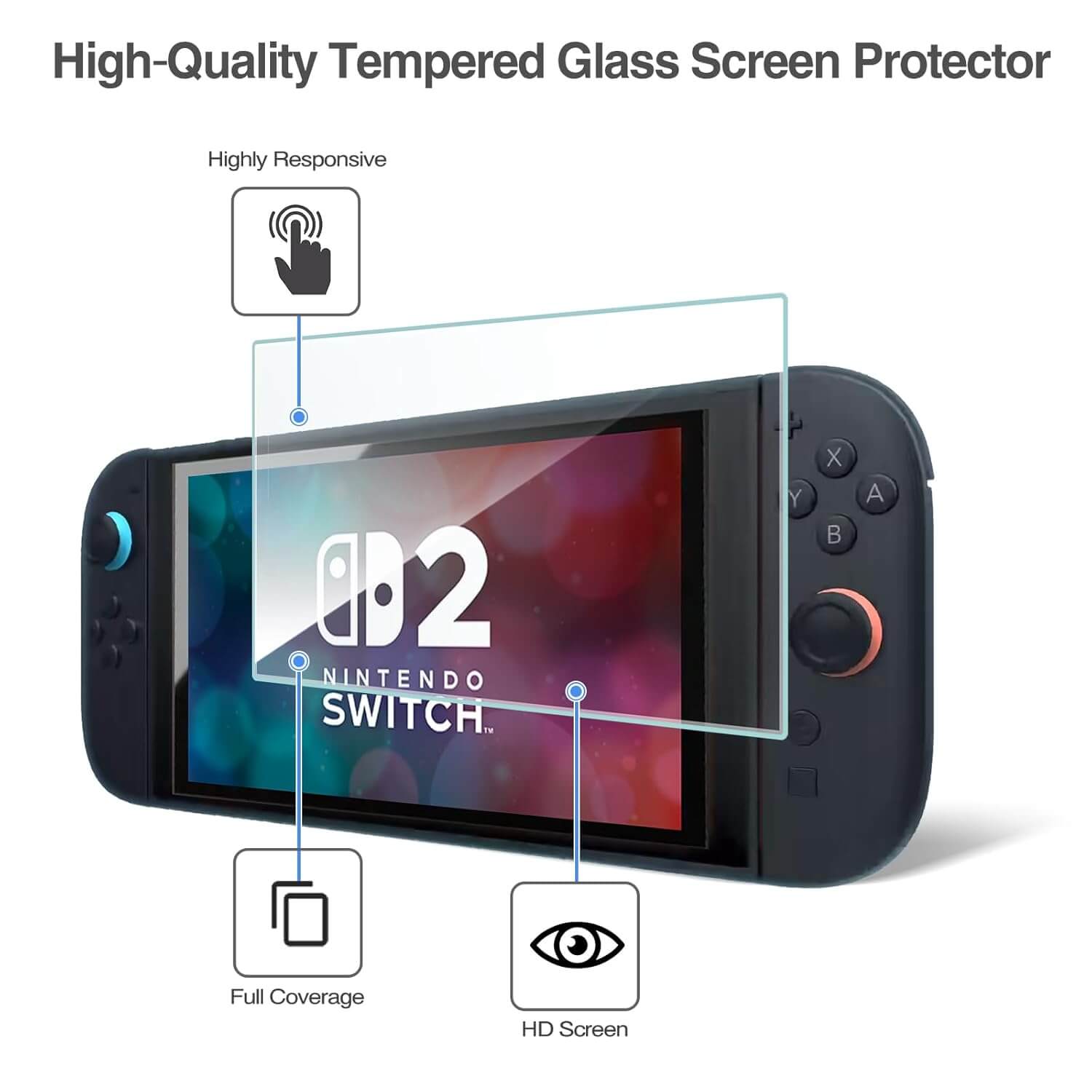ProCase Tempered Glass Screen Protector for Nintendo Switch 2 2025