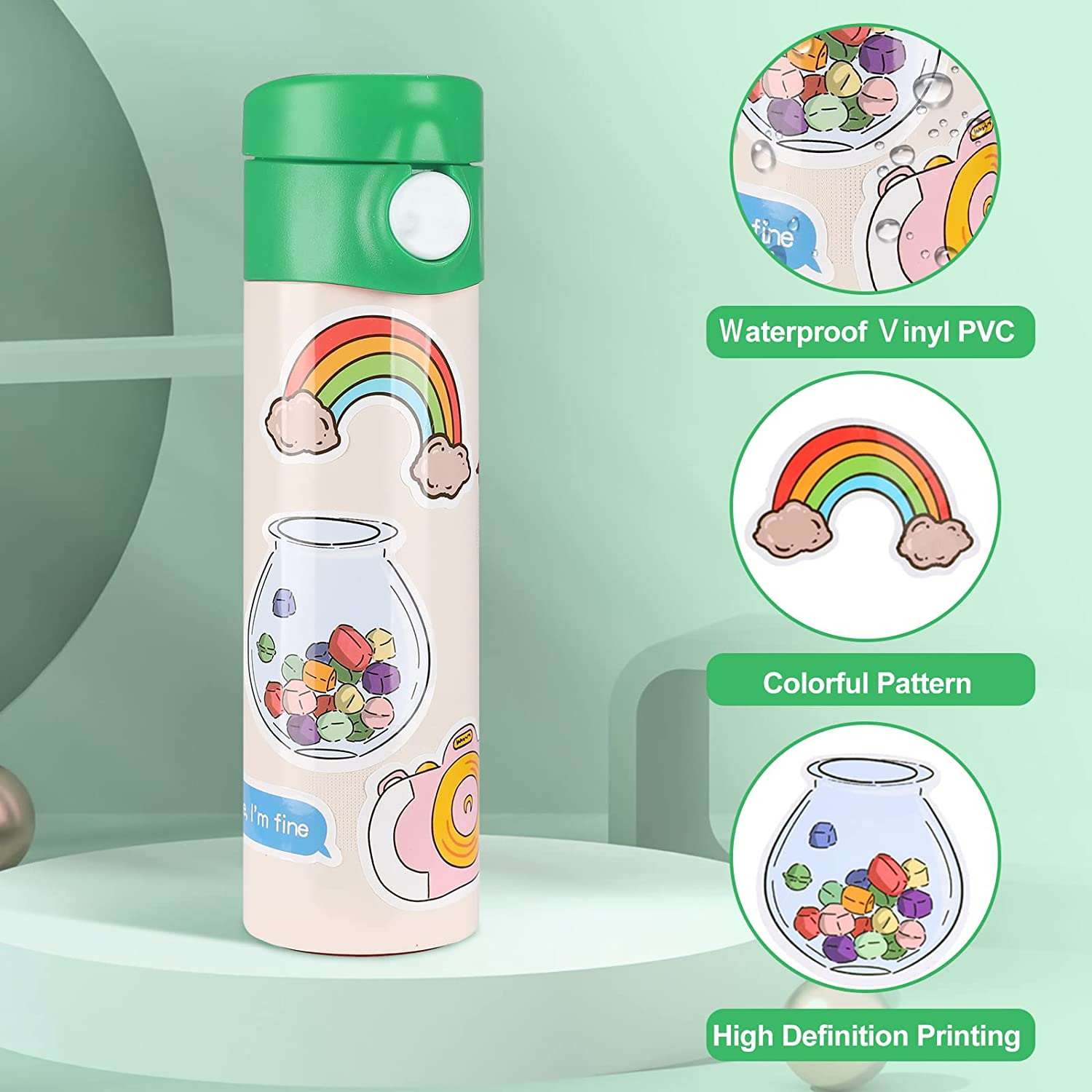 (200 Pcs) Waterproof Vinyl Water Bottle Stickers | ProCase