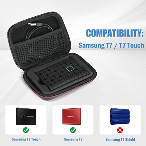 CASE ONLY) Hard Carrying Case with Silicone Cover for Samsung T7