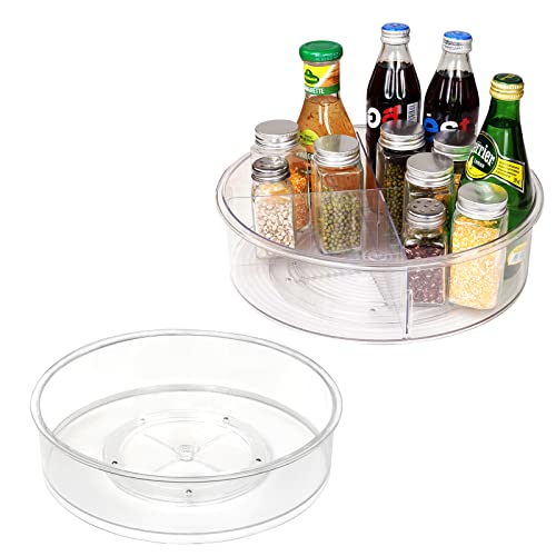 (2 Pack) Clear Lazy Susan Turntable Organizer (12