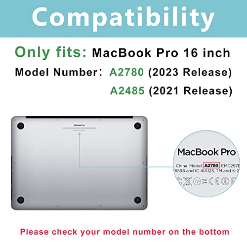 MacBook Pro 16" 2021-2023 Hard Shell Case with Keyboard Skin & Storage Bag