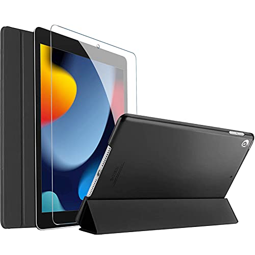 iPad 10.2" 7th Gen/ 8th Gen/ 9th Gen Slim Protective Case with Tempered Glass Screen Protector 