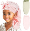 Lolalet Kids Bonnets for Girls, Long Silk Bonnet for Sleeping Kids Satin Bonnet Cap with Tie Band