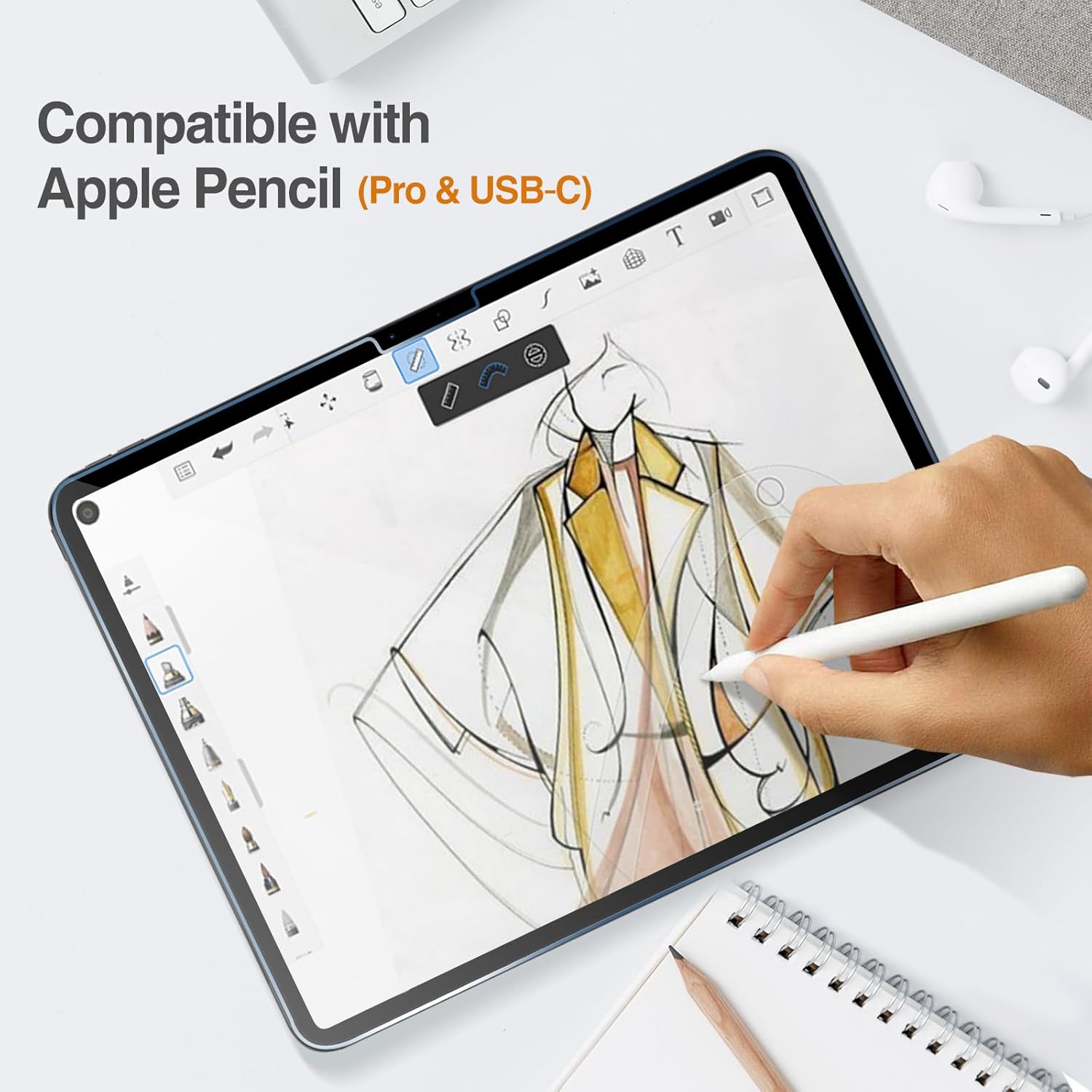 ProCase Screen Protector for iPad Pro 13 inch 2024 (M4) with Camera Lens Protector