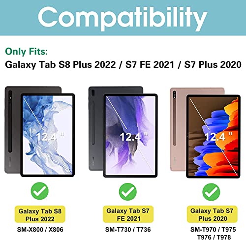 Galaxy Tab S7 Plus/ FE/ Tab S8 Plus Anti-Spy Tempered Glass Screen Protector