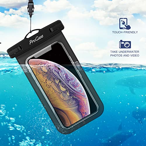 Waterproof Phone Pouch, PunkBag Universal Floating Dry Case Bag for most  Cell Phones [Black]