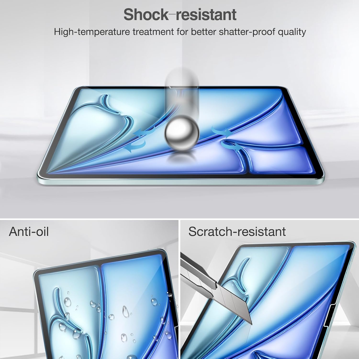 ProCase HD Screen Protector for iPad Air 13" 2024 M2 with Camera Lens Protector
