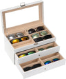 18 Slots Leather Sunglass Box for Men Women