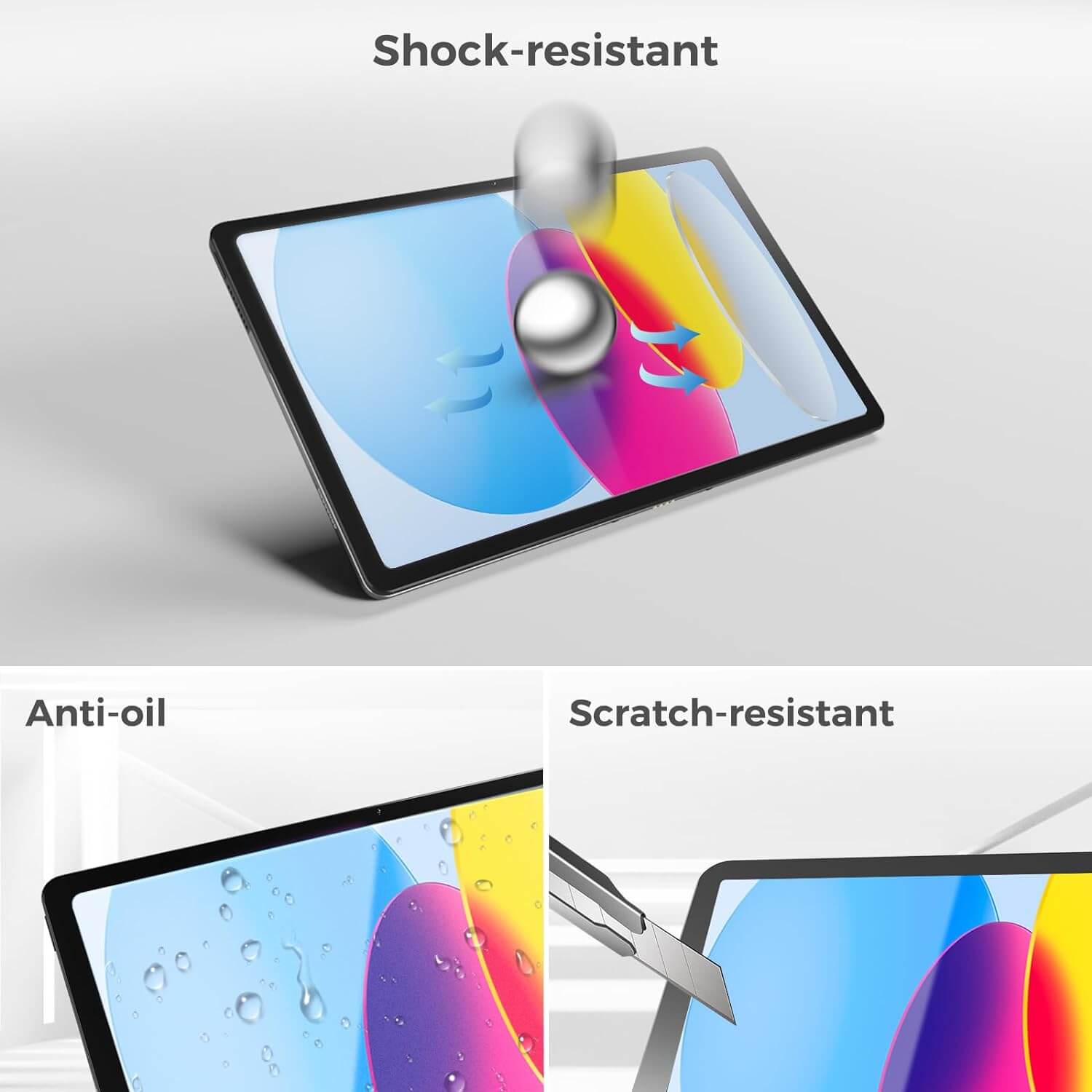 ProCase Tempered Paper Screen Protector for iPad (A16) 11th/10th Gen with 3 Pack Camera Lens Protector