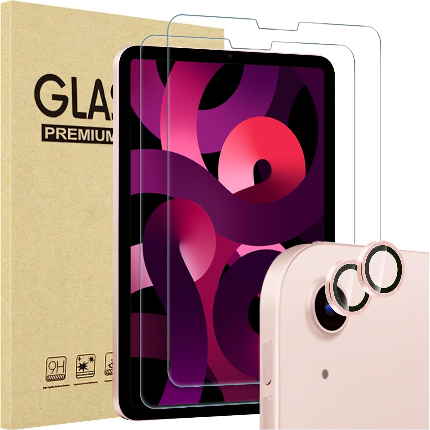 ProCase Screen Protector/Camera Lens Protector for iPad Air 5th/4th Gen Pink