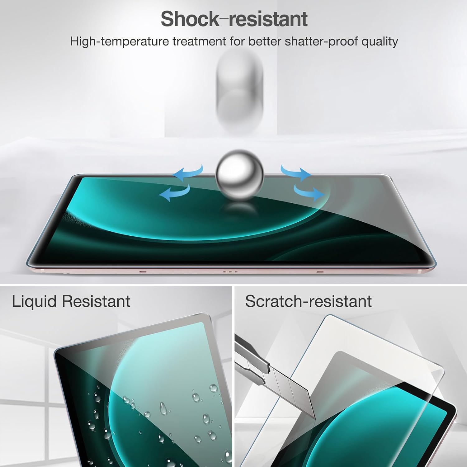 ProCase HD Clear Screen Protectors for Galaxy Tab S9 FE Plus/Tab S9 Plus