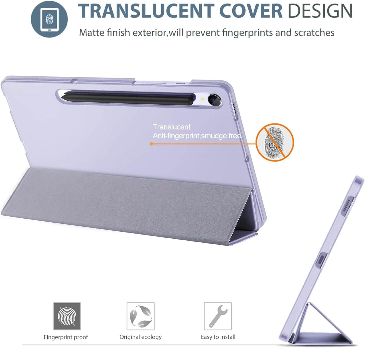 ProCase Smart Case for Galaxy Tab S9 FE 5G/Wifi 10.9" 2023 SM-X510 X516 X518 Lavender