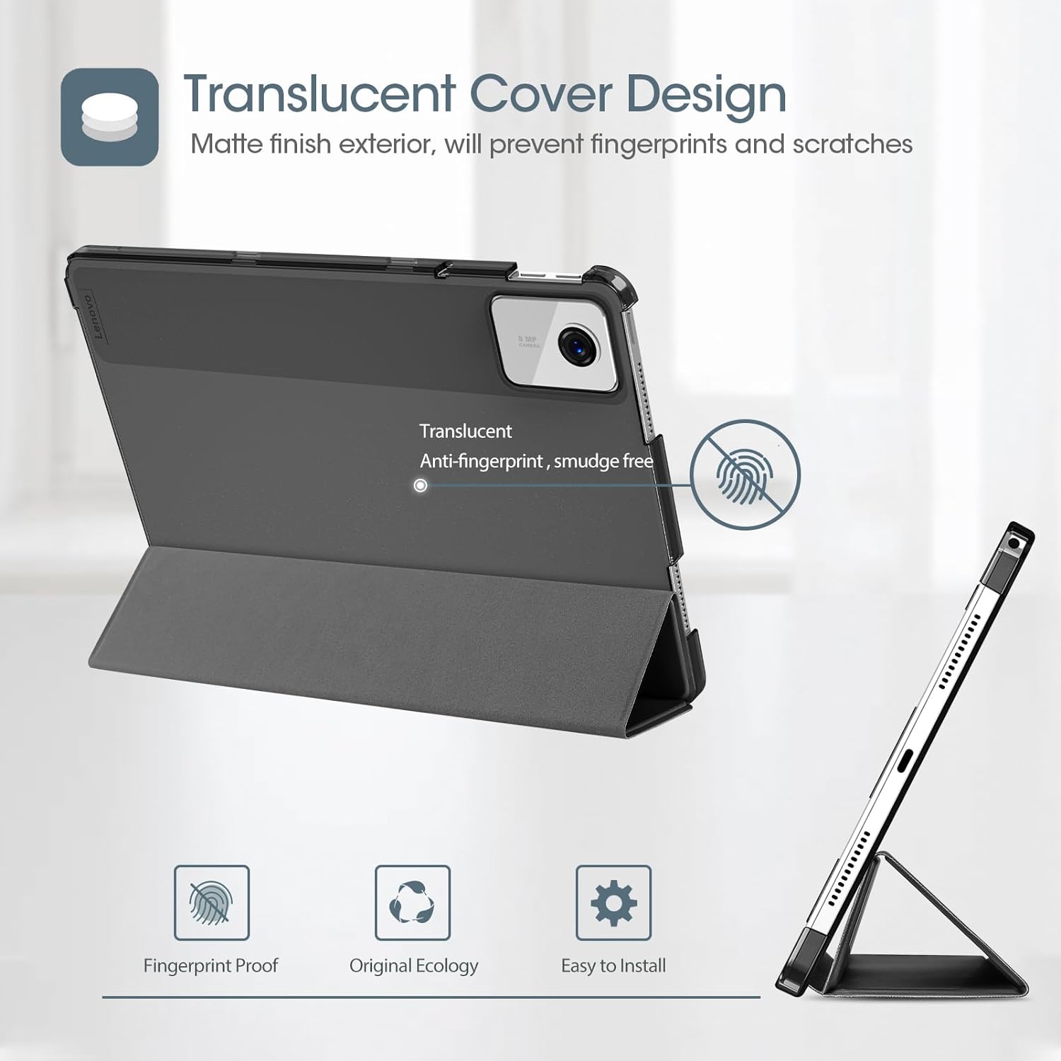 ProCase Lightweight Smart Case for Lenovo Tab M11/Tab K11 LTE Black
