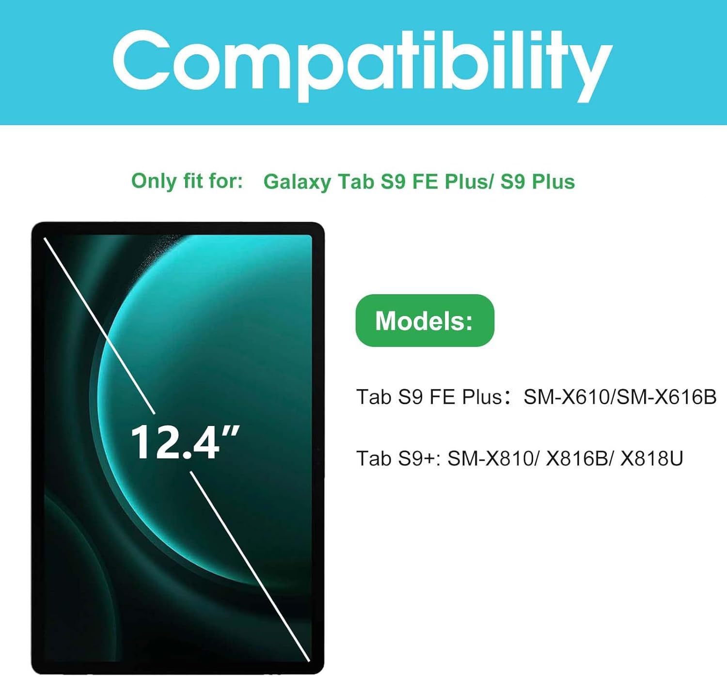 ProCase HD Clear Screen Protectors for Galaxy Tab S9 FE Plus/Tab S9 Plus