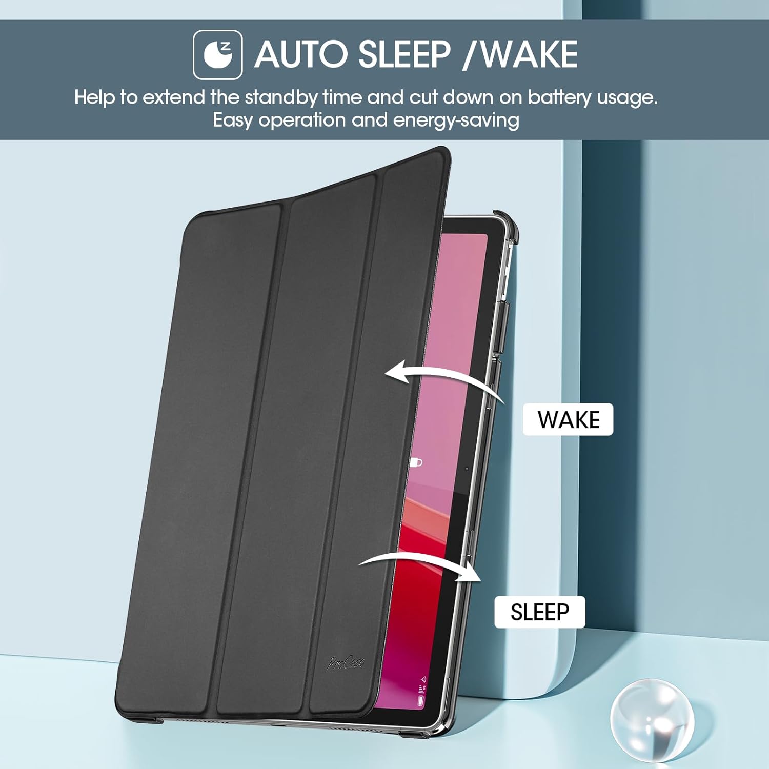 ProCase Lightweight Smart Case for Lenovo Tab M11/Tab K11 LTE Black