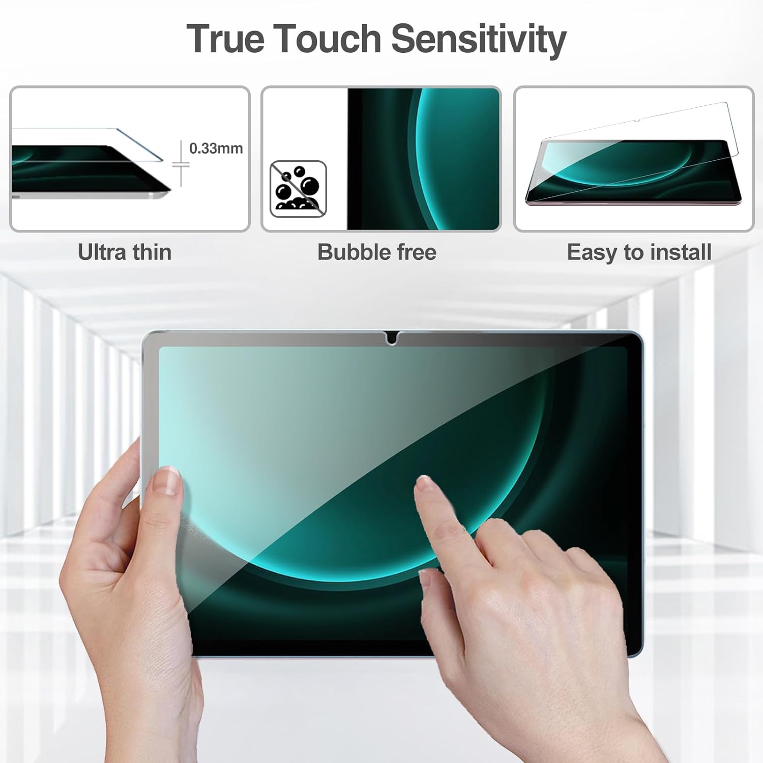 ProCase HD Clear Screen Protectors for Galaxy Tab S9 FE Plus/Tab S9 Plus