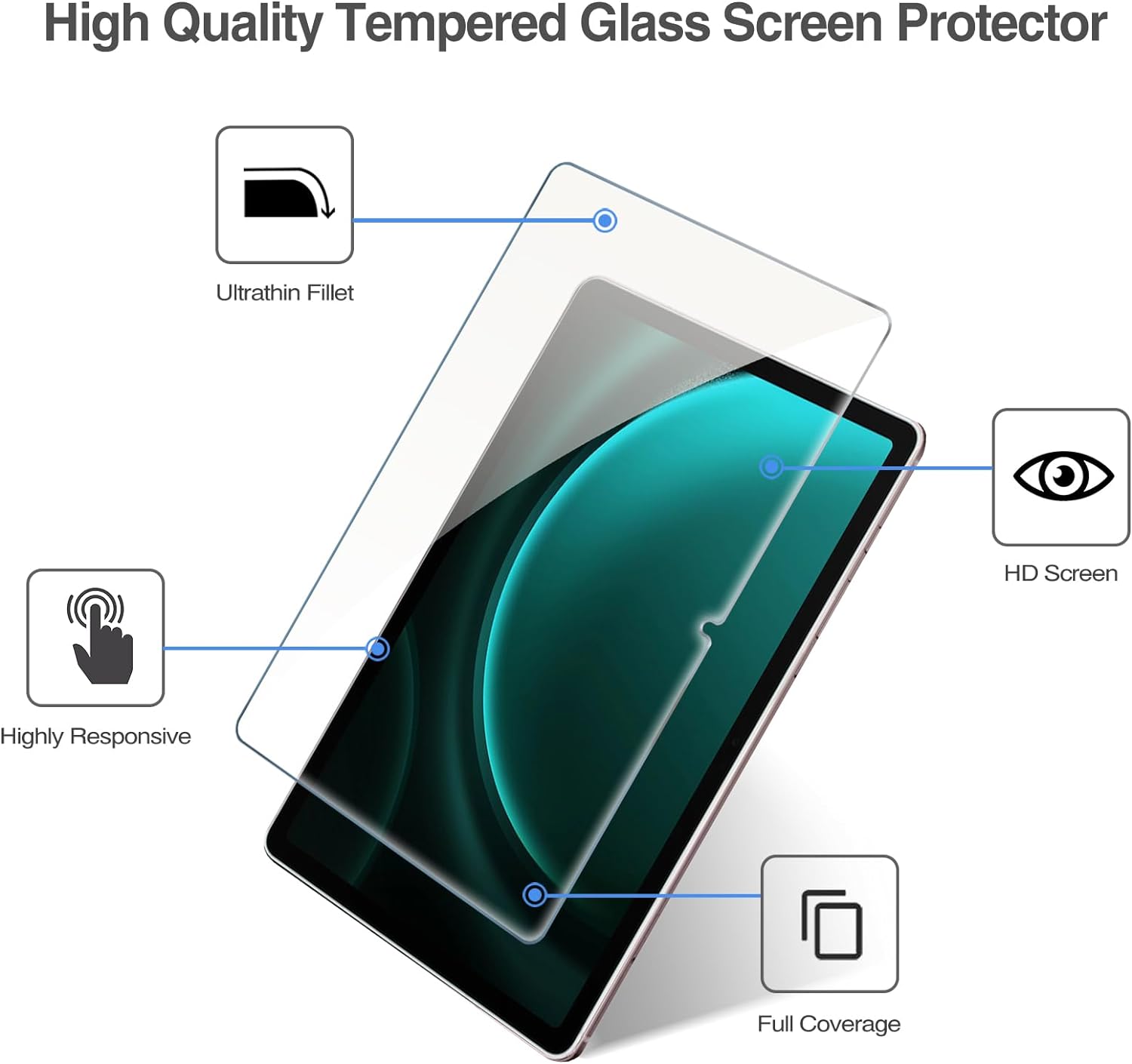 ProCase HD Clear Screen Protectors for Galaxy Tab S9 FE Plus/Tab S9 Plus
