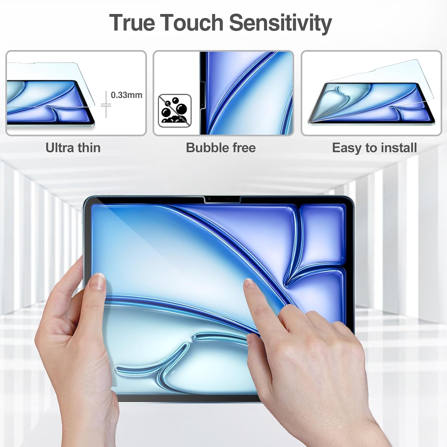 ProCase HD Screen Protector for iPad Air 13" 2024 M2 with Camera Lens Protector
